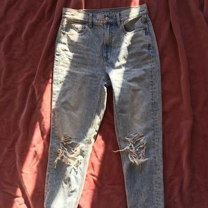 American Eagle Mom Jeans with Distressing